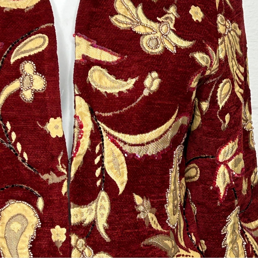 Entice Embroidered Jacket Paisley Wearable Art Women’s Medium